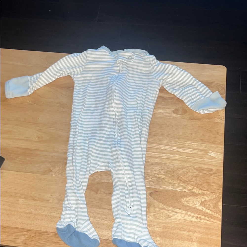 Cloud Island Blue and White Striped Footie